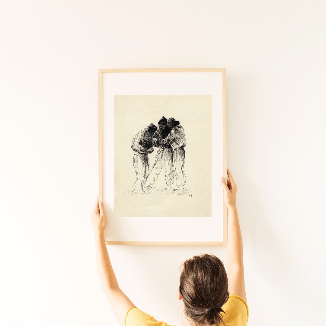 'Three Companions' Fine Art Print of an original sketch by Sir Wally Herbert