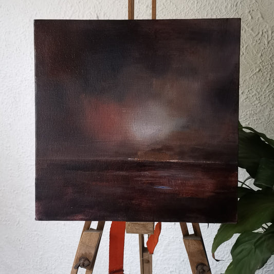 Glimpses of the moon and Mount - Original Painting by Kari Herbert
