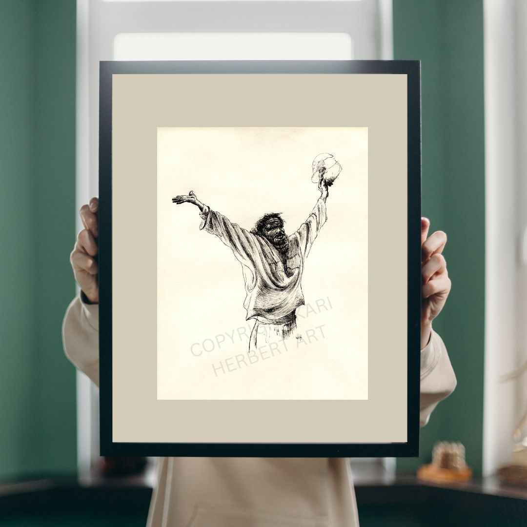 'Rescued' Fine Art Print of an original sketch by Sir Wally Herbert