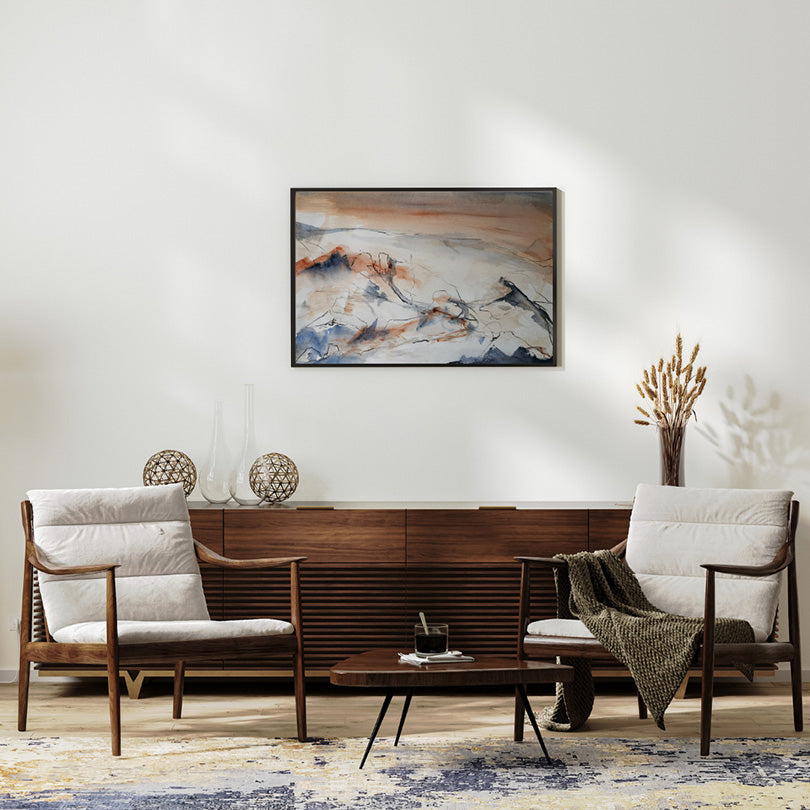 Elegant scene with framed print by Kari Herbert on the wall