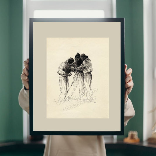 'Three Companions' Fine Art Print of an original sketch by Sir Wally Herbert